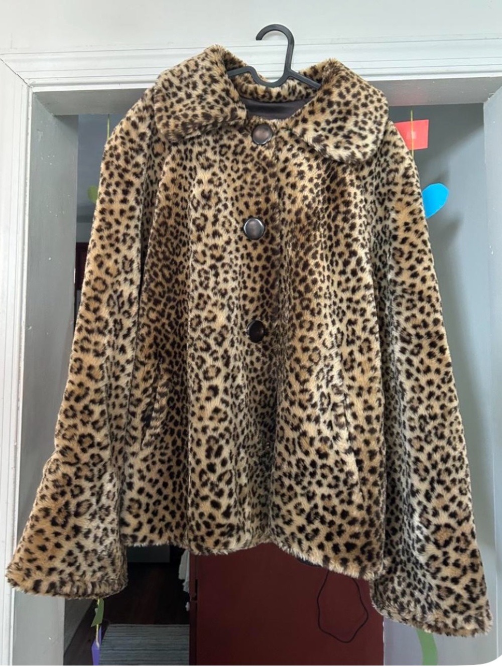 Marvin Richards Leopard-Print Teddy Jacket in Tan and Black